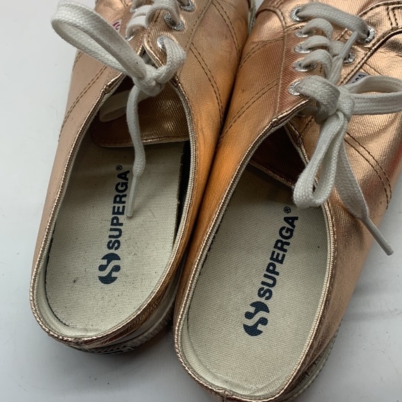 Superga Rose Gold Mule Slip On Sneakers Sz 38. SNK0320D - Picture 4 of 8